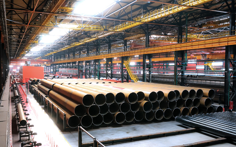 Image of newly manufactured pipes to represent blog post Deceptive Dents: Characterizing a Manufacturing Anomaly